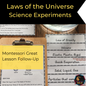 Montessori Laws of the Universe Printable (Ages 6–12) – Explore First Great Story Cosmic Education Concepts for Homeschool & Classroom