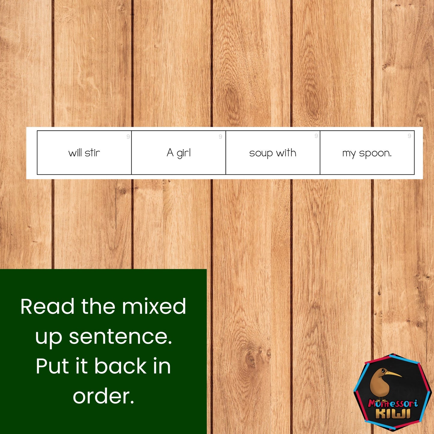 Modern Montessori Reading: Vowel R Sentence Scramble Activity