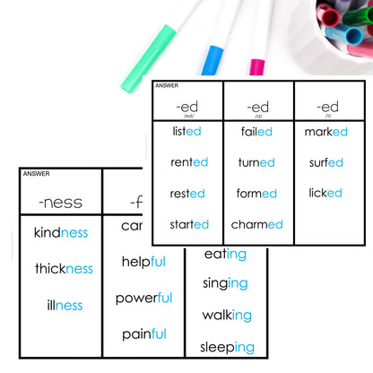 Modern Montessori Reading: Suffix sorting activities (Subscription)