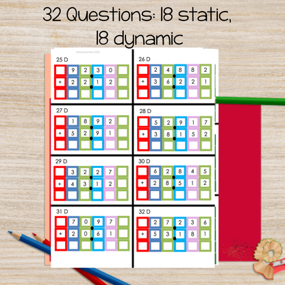 Montessori Decimal Addition Task Cards | Decimal Board Practice