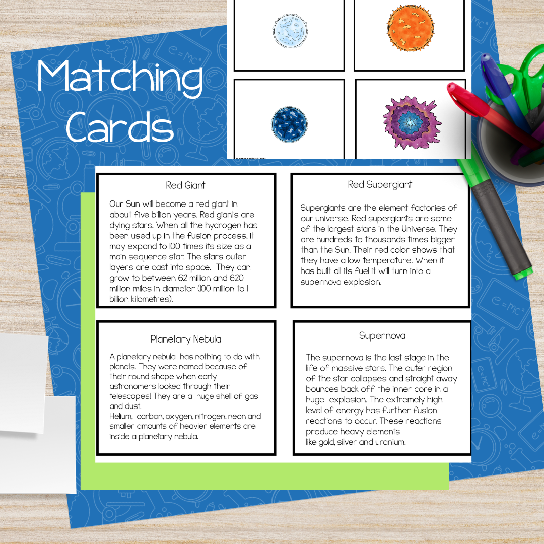 Star Sequence Life Cycle of a Star Montessori Activities