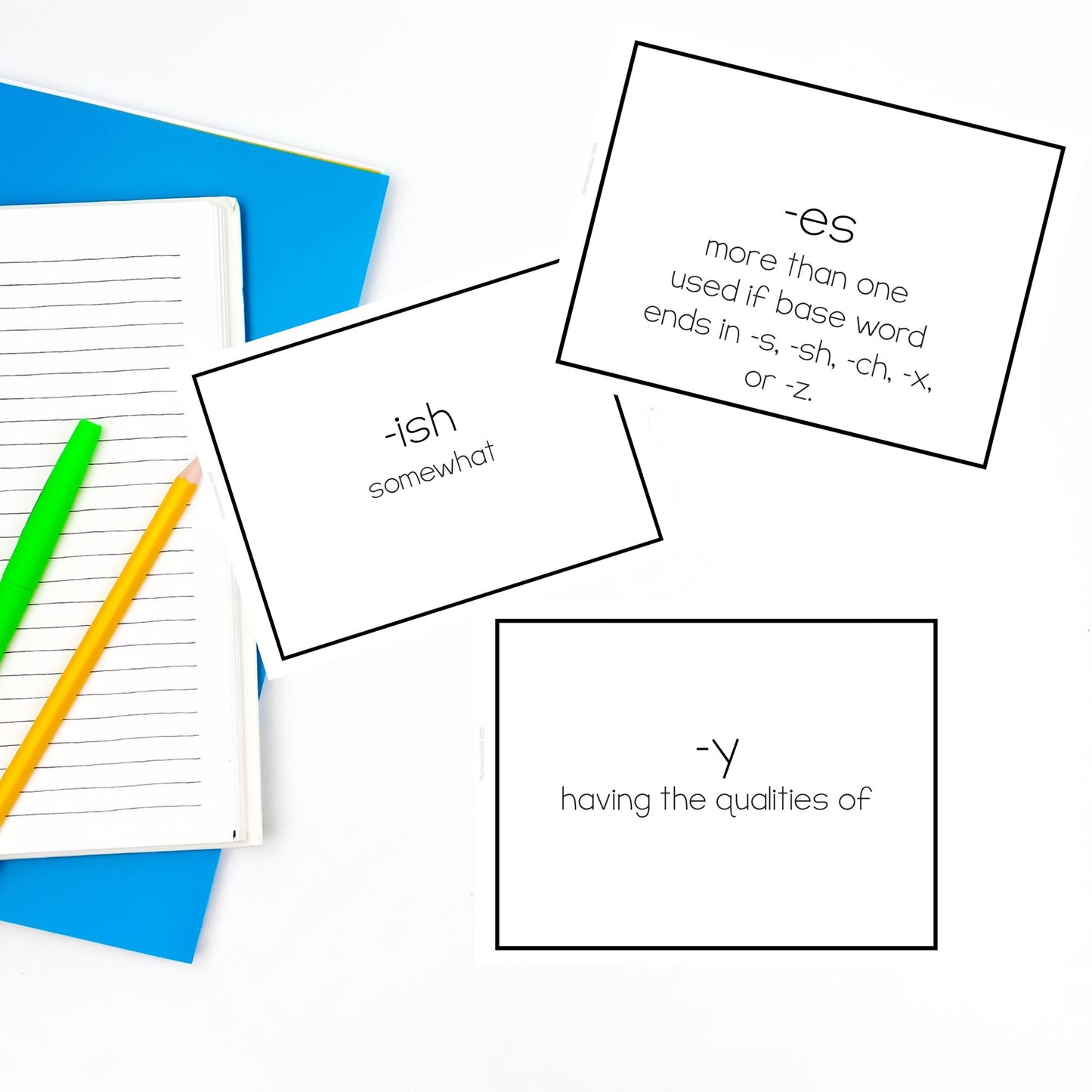 Modern Montessori Reading: Suffix sorting activities