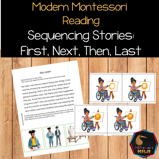 Modern Montessori Reading: Sequencing Stories Listening Comprehension for young learners (literacy)