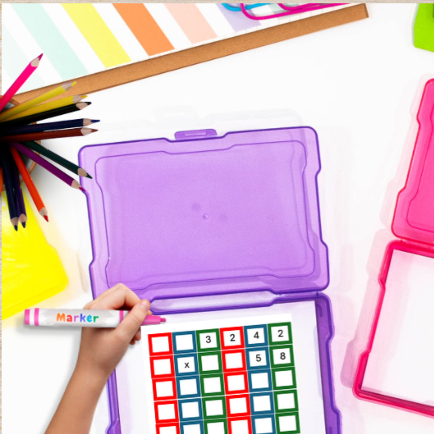 Montessori Color Coded 4 x 2 multiplication 2 digit multiplier