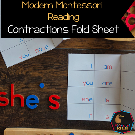Modern Montessori Reading SOR Contractions  (literacy)