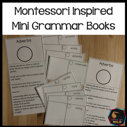 Montessori Inspired Mini Grammar Books  (literacy) - subscription - montessorikiwi