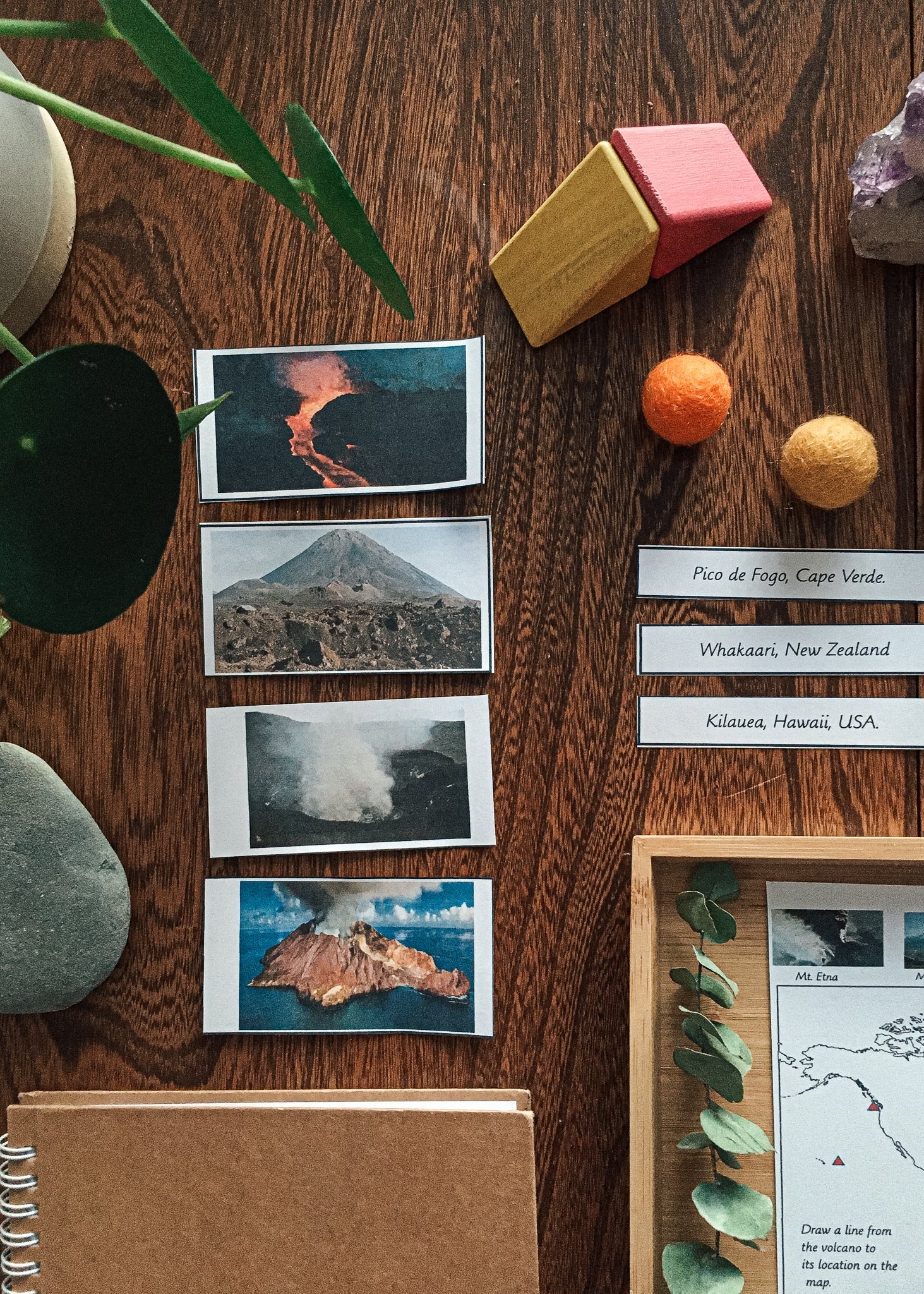 Volcanoes of the World matching cards (subscription) - montessorikiwi