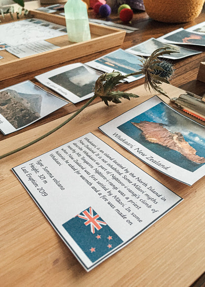 Volcanoes of the World matching cards (subscription) - montessorikiwi