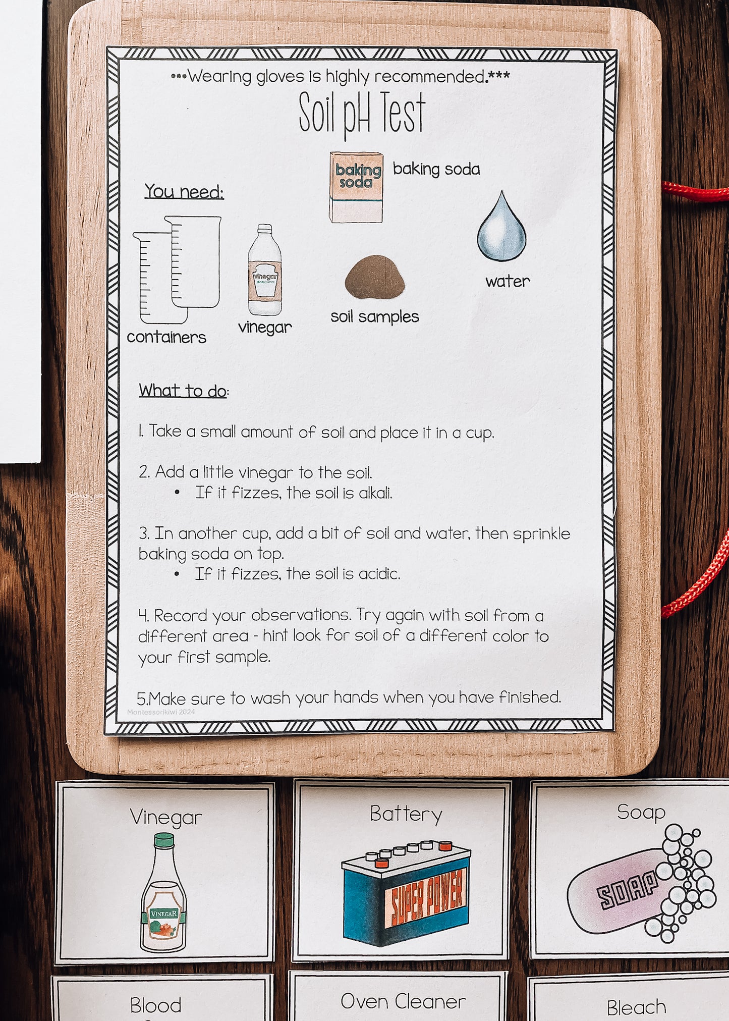 Acids and Bases pH introduction for Montessori (science)