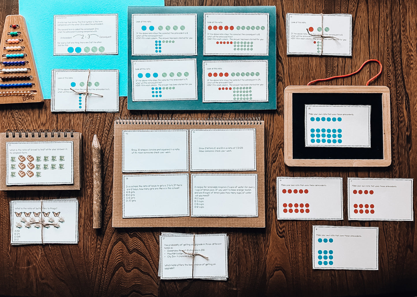 Proportions and Ratios Self Correcting Task Cards (Math)