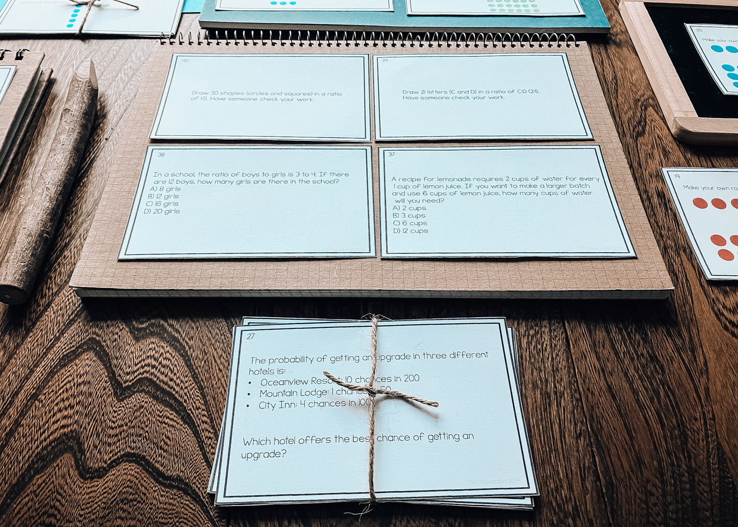 Proportions and Ratios Self Correcting Task Cards (Math)