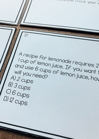 Montessori Ratios & Proportions Task Cards | Self-Correcting Upper Elementary Math (Math)