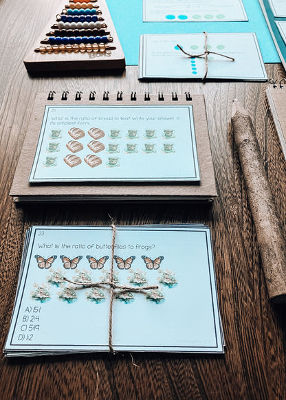 Montessori Ratios & Proportions Task Cards | Self-Correcting Upper Elementary Math (Math)