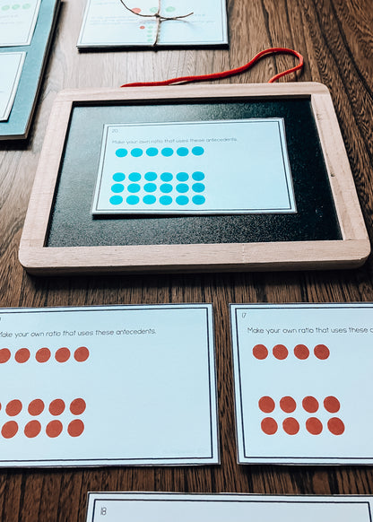 Montessori Ratios & Proportions Task Cards | Self-Correcting Upper Elementary Math (Math)