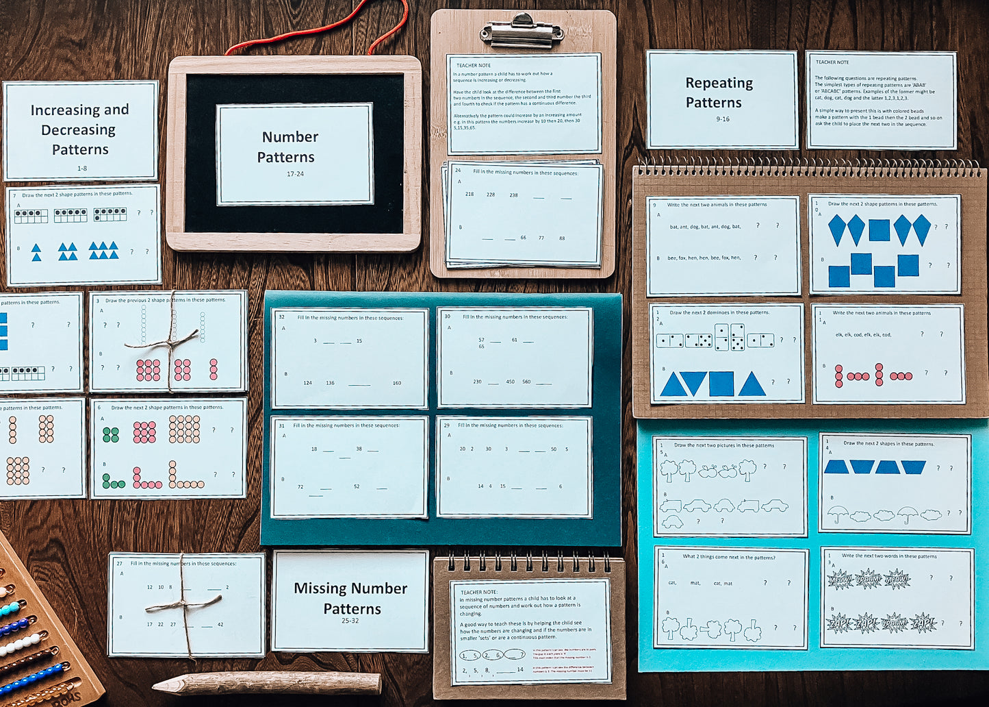 Patterns and Rules Task Cards (math)