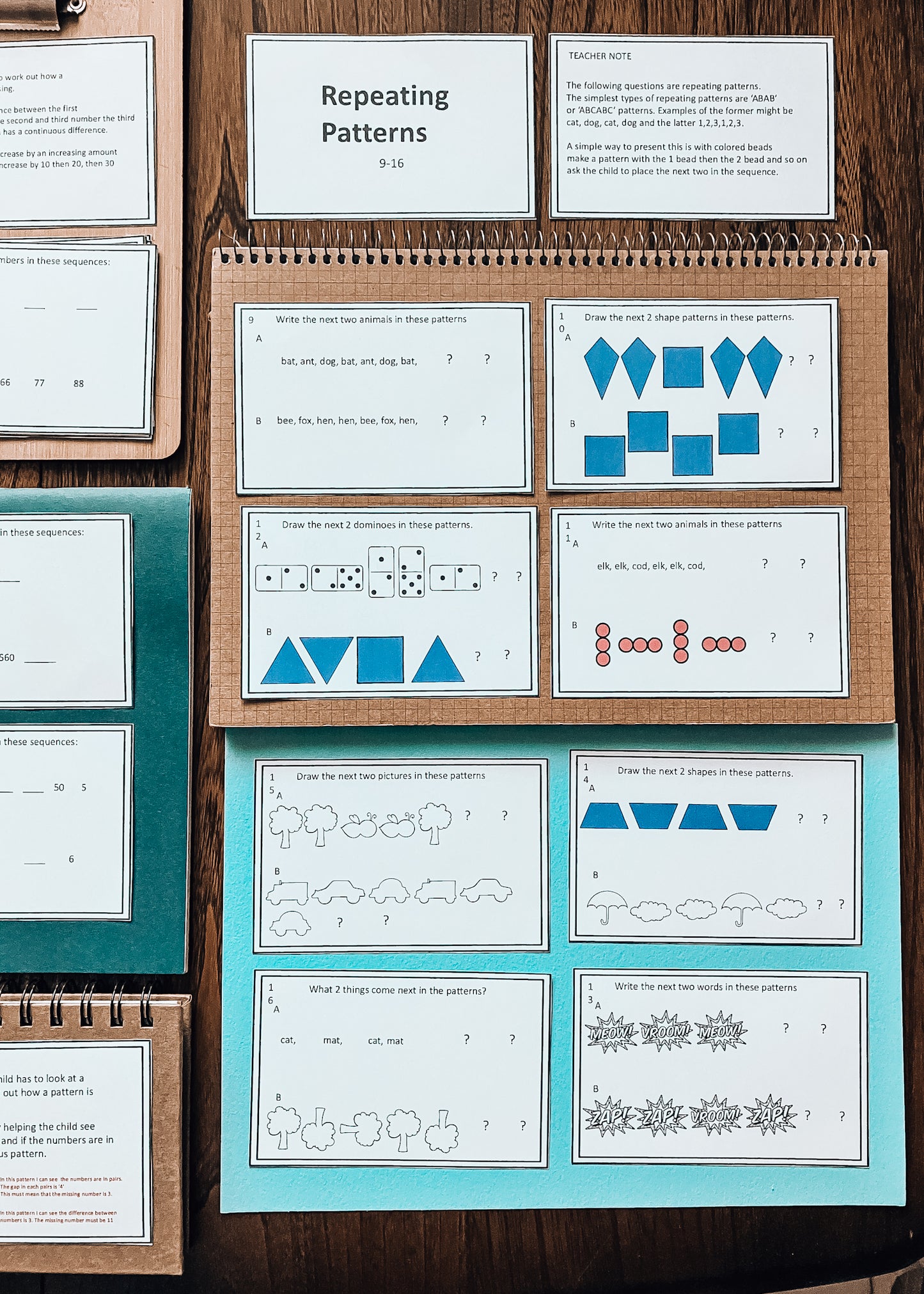 Patterns and Rules Task Cards (math)