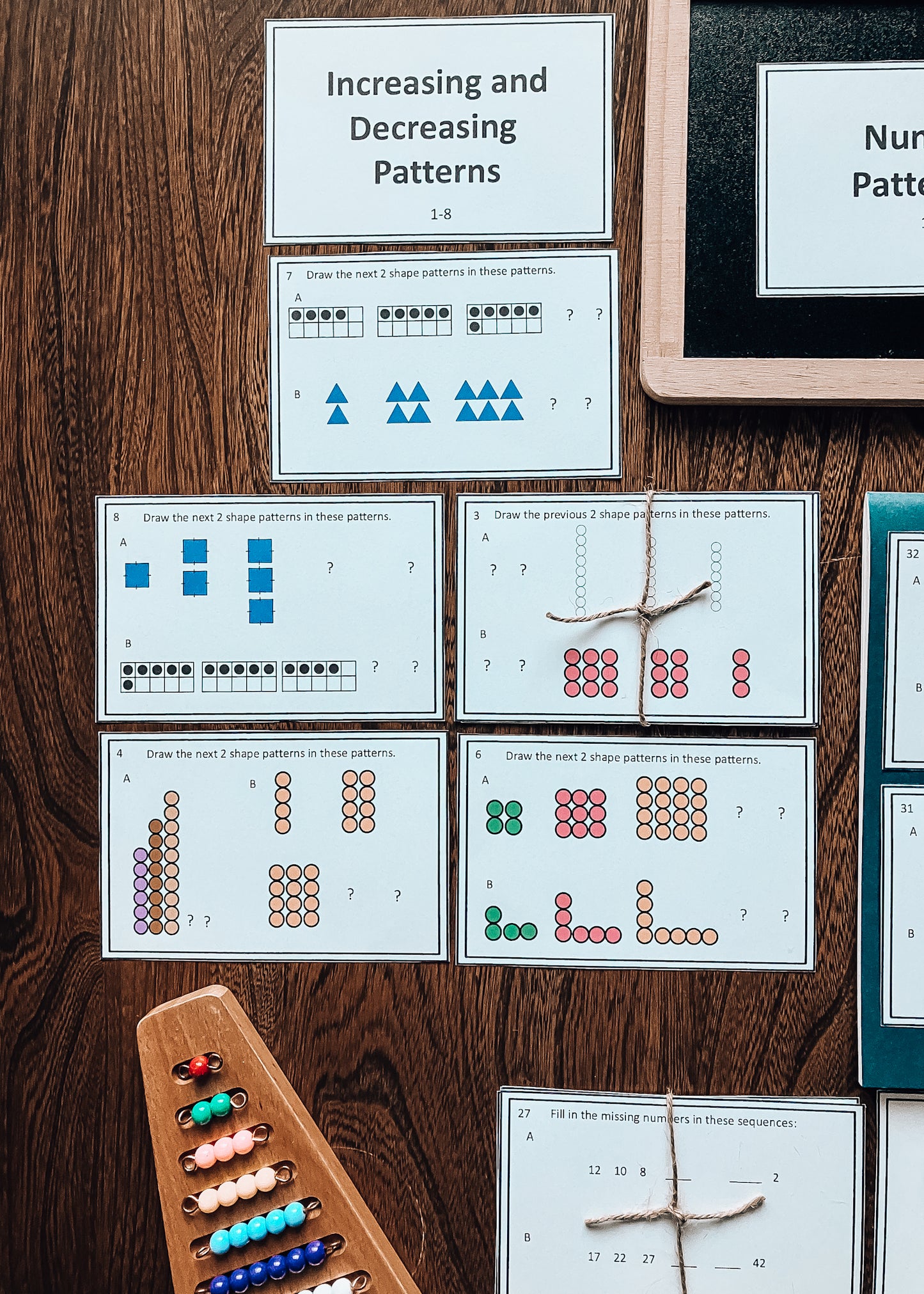 Patterns and Rules Task Cards (math)