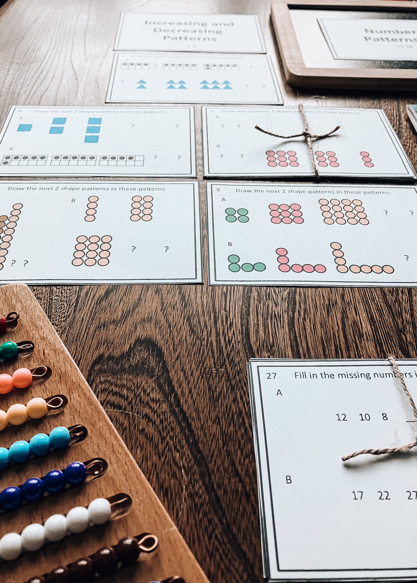 Patterns and Rules Task Cards (math)