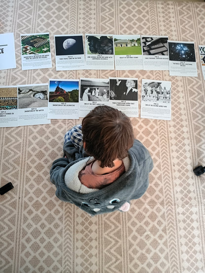 Montessori History Timeline Cards (Ages 6–12) – Visual Timeline of World History for Homeschool & Classroom