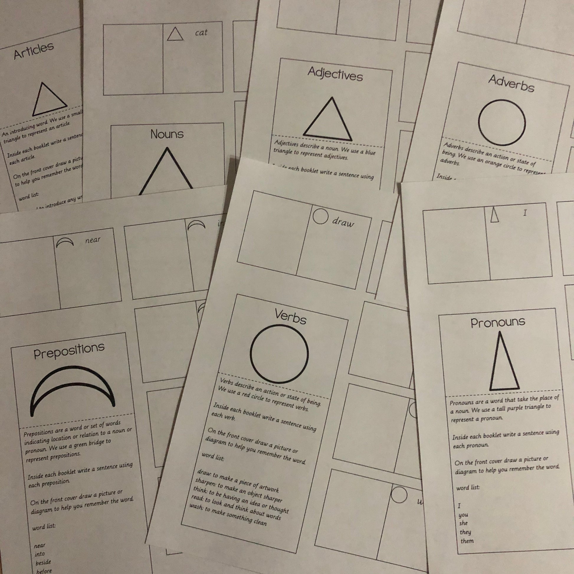 Montessori Inspired Mini Grammar Books  (literacy) - subscription - montessorikiwi