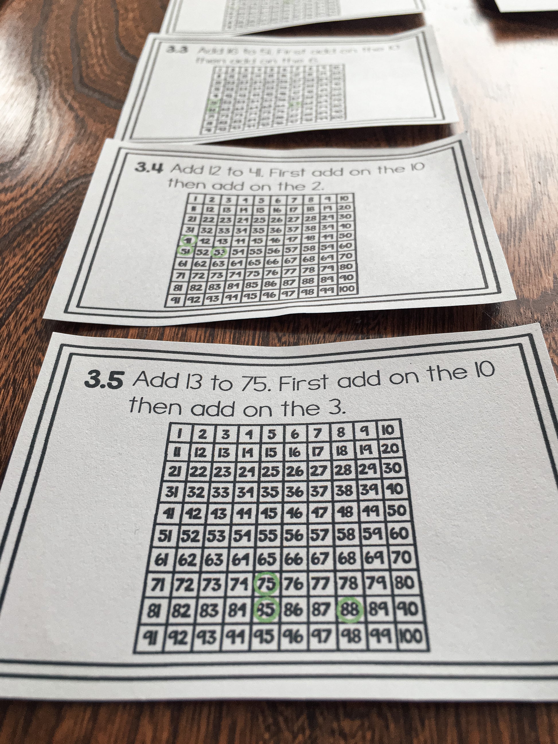 Montessori math: hundreds board task cards SET 3 - montessorikiwi