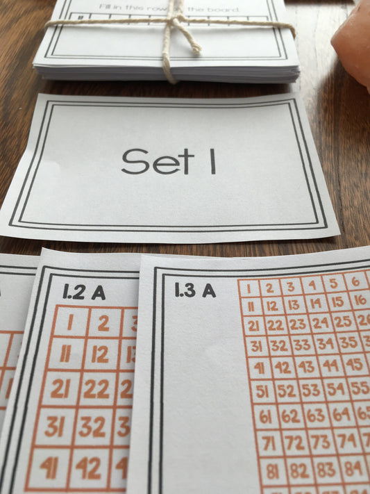 Montessori math: hundreds board task cards SET 1 - subscription - montessorikiwi