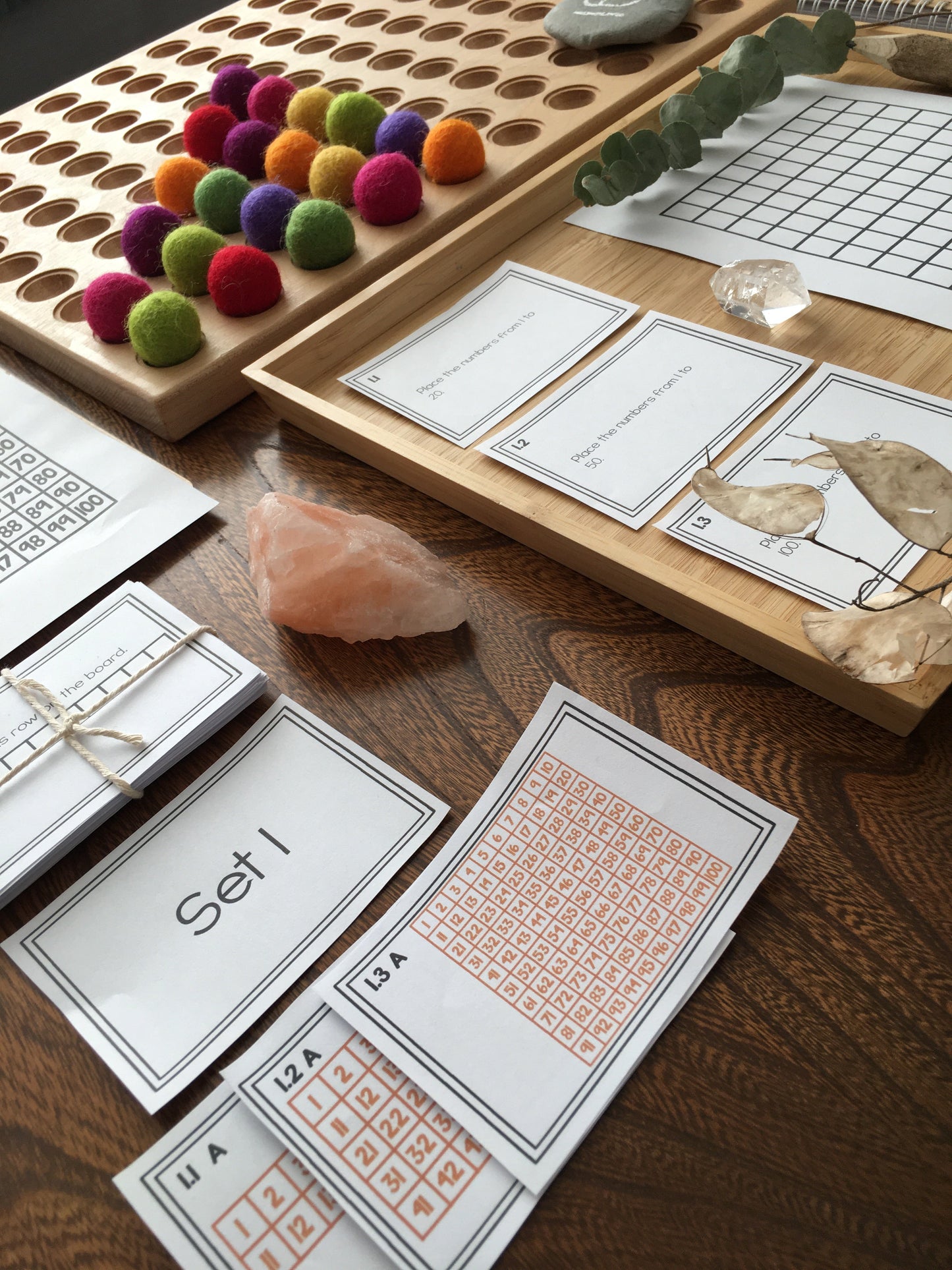Montessori math: hundreds board task cards SET 1 - subscription - montessorikiwi