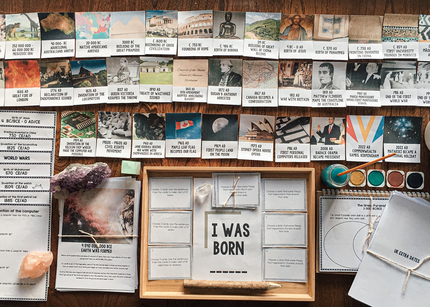 History Timeline cards BCE CE + BC AD (cosmic) - subscription - montessorikiwi