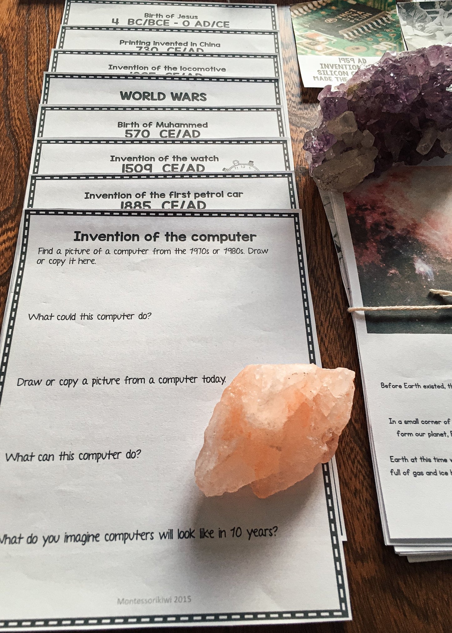 History Timeline cards BCE CE + BC AD (cosmic) - subscription - montessorikiwi