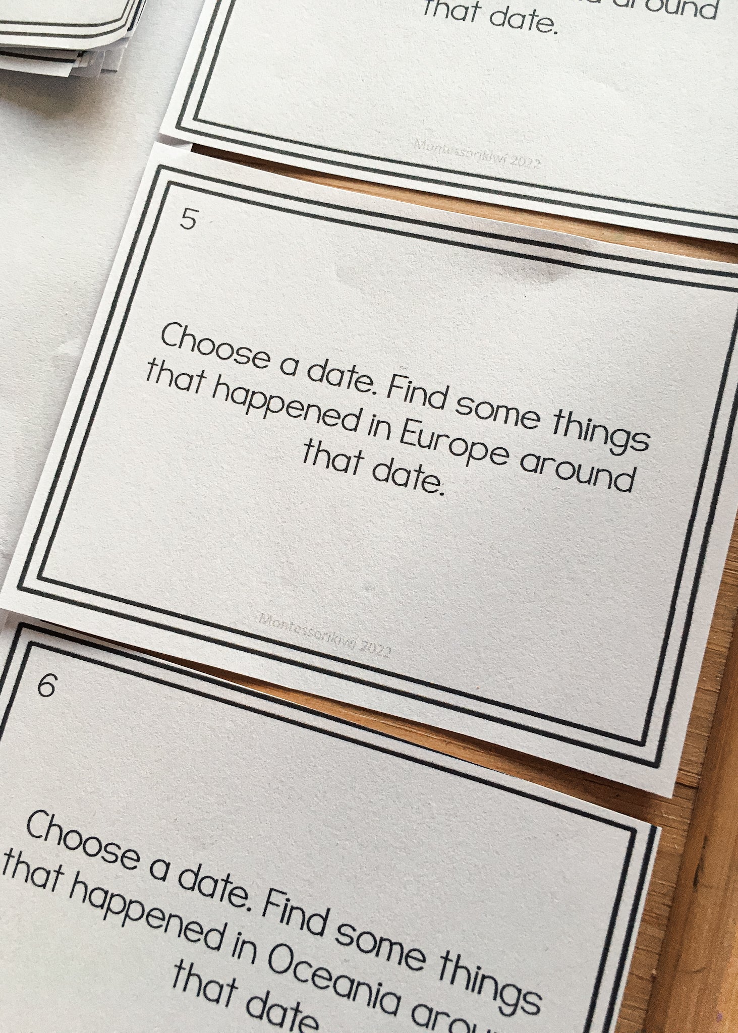 History Timeline cards BCE CE + BC AD (cosmic) - subscription - montessorikiwi