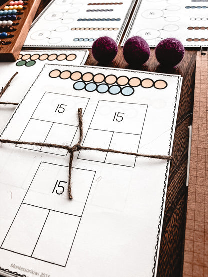 Montessori Number bonds 11-20 - montessorikiwi