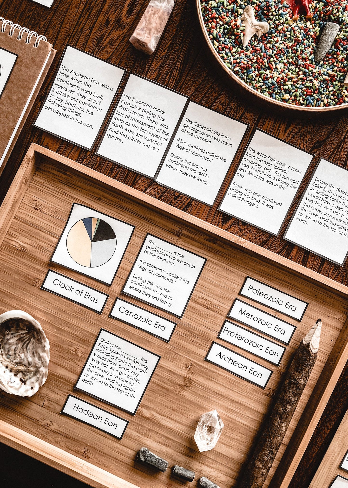 Clock of Eras 4 part cards (cosmic) - subscription - montessorikiwi