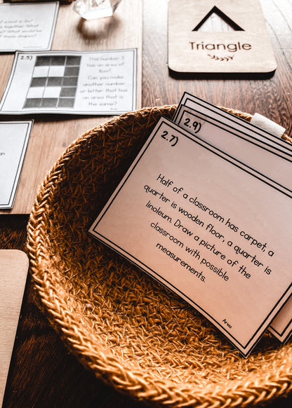 Area and Perimeter task cards - montessorikiwi