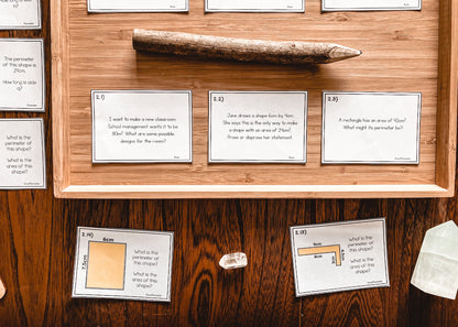 Area and Perimeter task cards - subscription - montessorikiwi