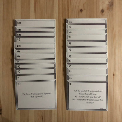 Converting Fractions to Decimals Task Cards - subscription - montessorikiwi