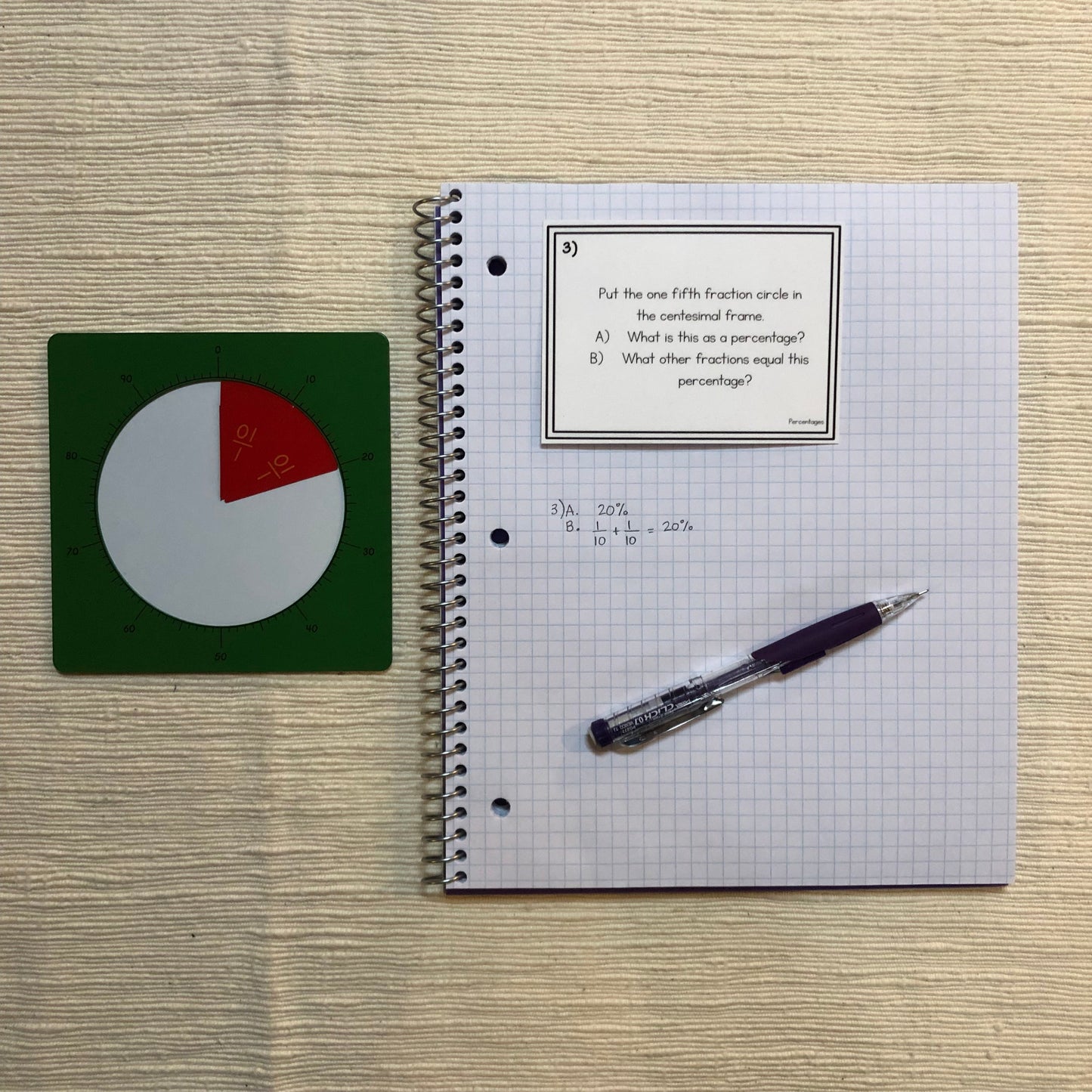 Converting Fractions to Percentages Task Cards - subscription - montessorikiwi