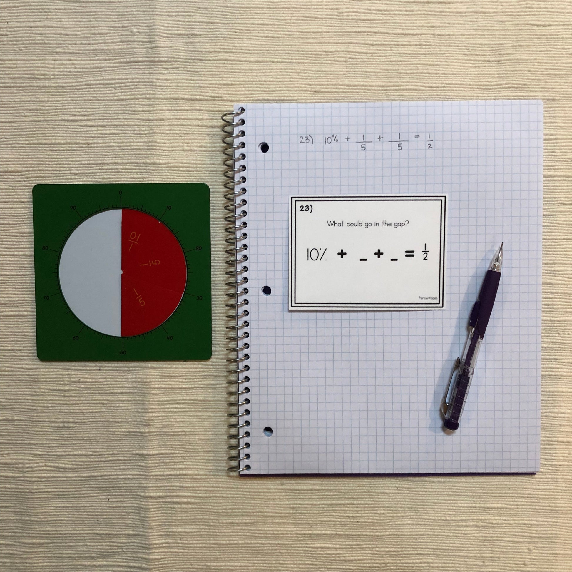 Converting Fractions to Percentages Task Cards - subscription - montessorikiwi