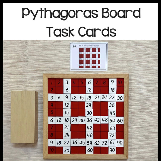 Montessori math: Pythagoras board task cards - subscription - montessorikiwi