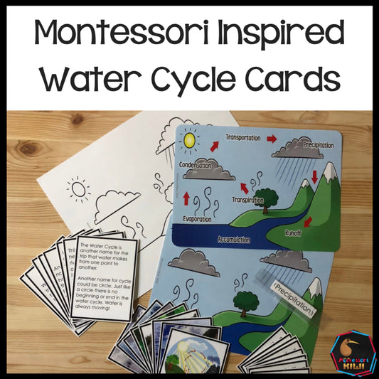 Water Cycle 4 Part Cards (subscription) - montessorikiwi