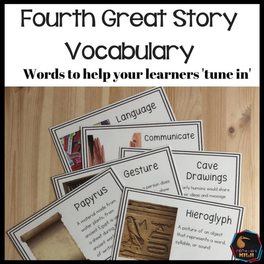 Vocab words for Fourth Great Story (cosmic) (subscription) - montessorikiwi