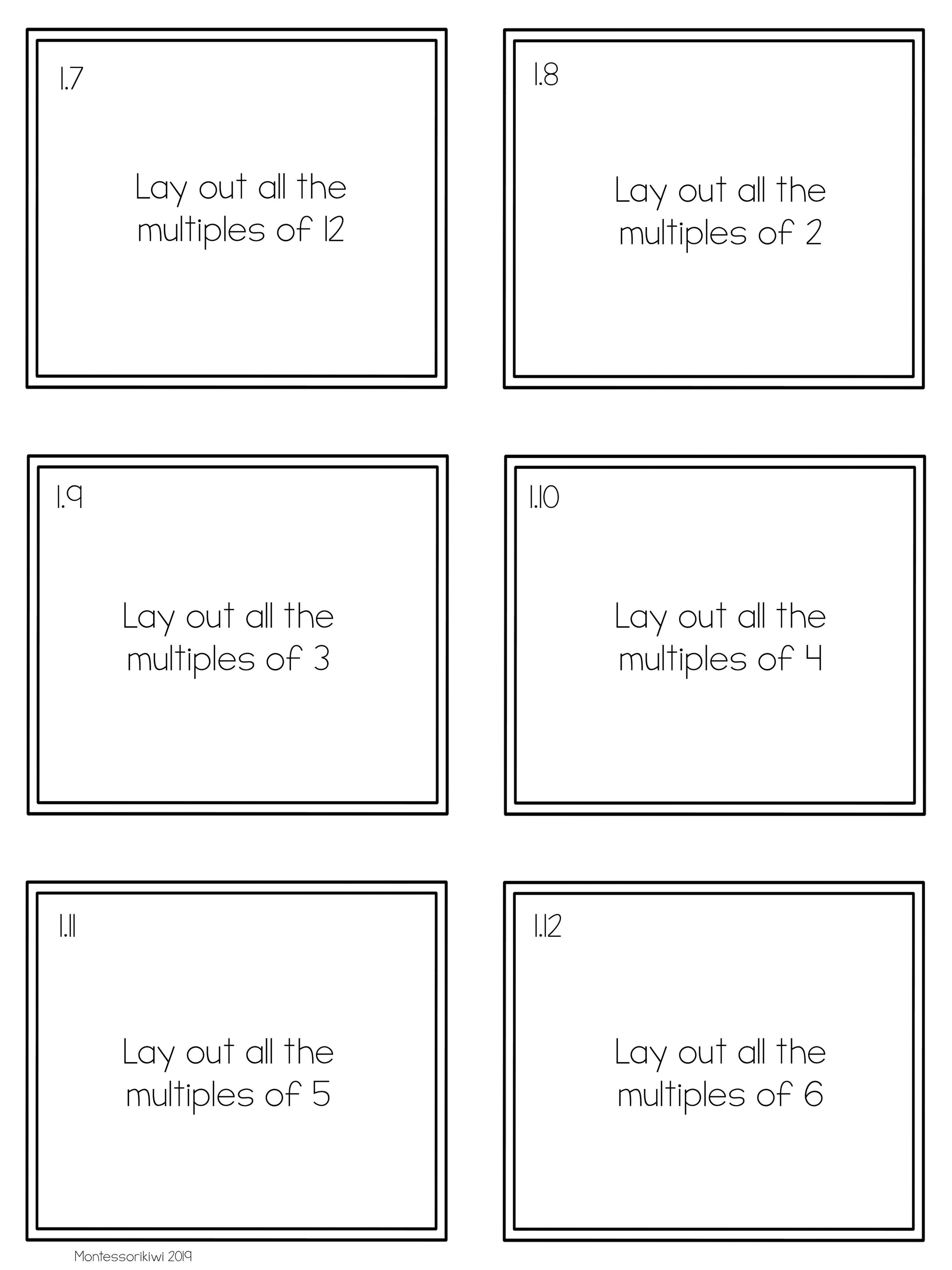 Montessori Multiples and Common Multiples - subscription - montessorikiwi