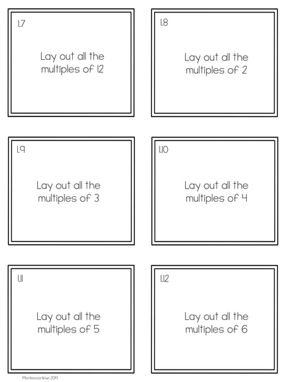 Montessori Multiples and Common Multiples - subscription - montessorikiwi