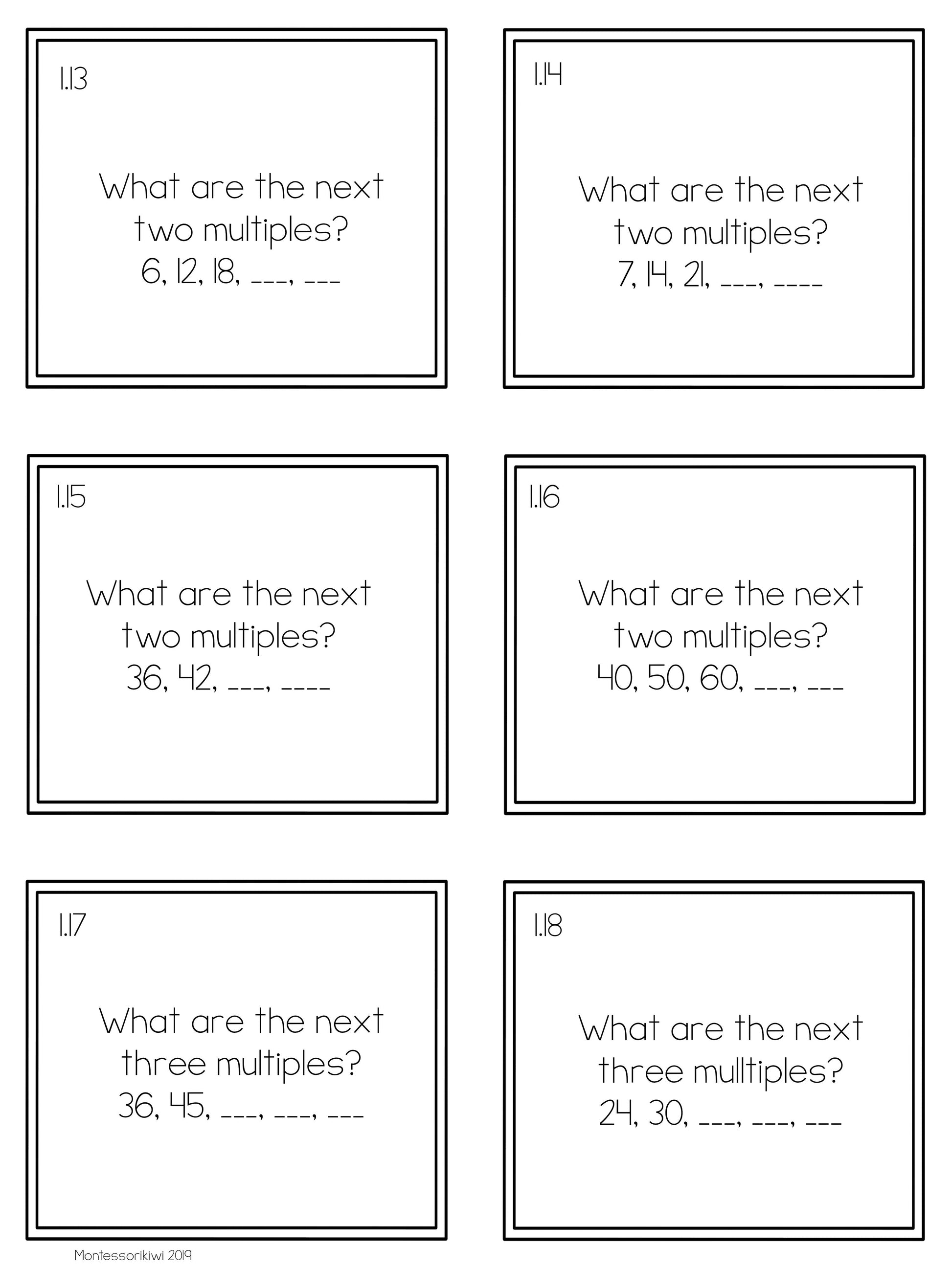 Montessori Multiples and Common Multiples - subscription - montessorikiwi