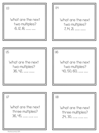 Montessori Multiples and Common Multiples - subscription - montessorikiwi