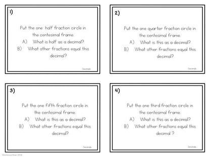 Converting Fractions to Decimals Task Cards - subscription - montessorikiwi