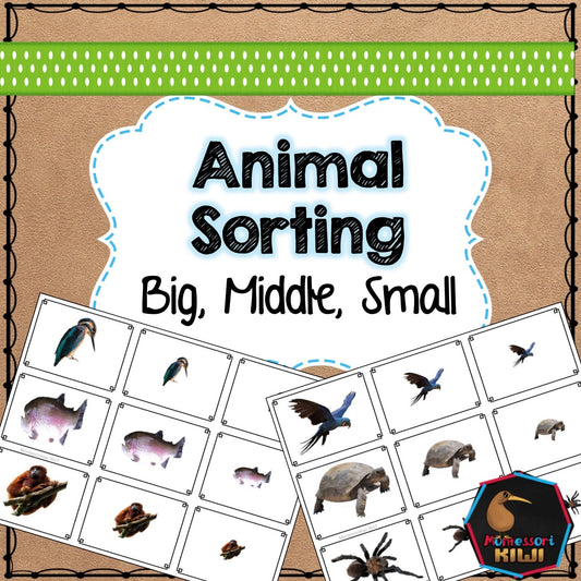 Animal themed math sorting - subscription - montessorikiwi