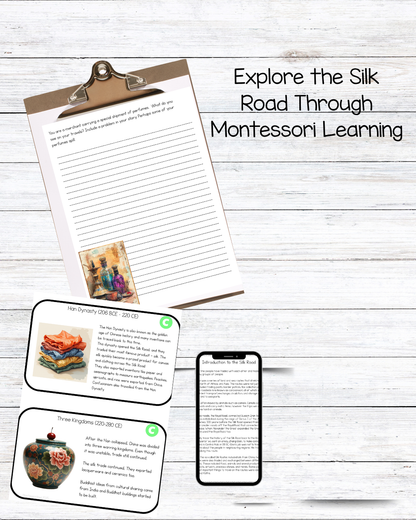Montessori Silk Road Study (Ages 8–12) – Explore Trade, Culture & History Through Engaging Activities