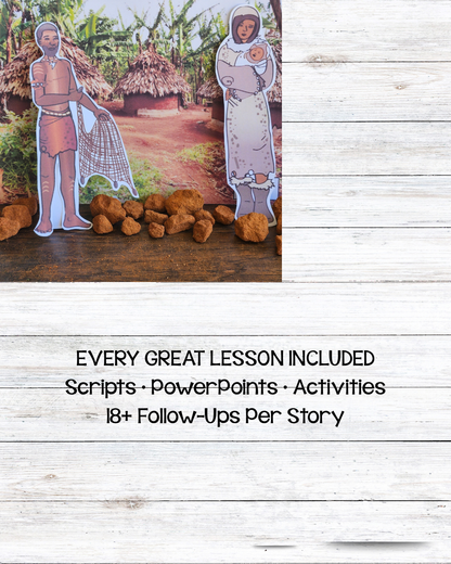 Montessori Great Lessons Bundle | Scripts, PowerPoints & Follow-Up Work Ages 6–12