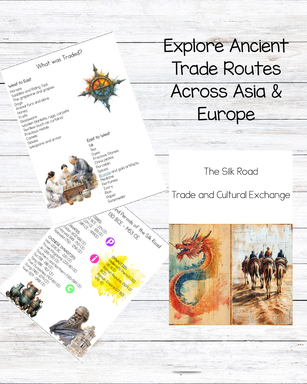 Montessori Silk Road Study (Ages 8–12) – Explore Trade, Culture & History Through Engaging Activities
