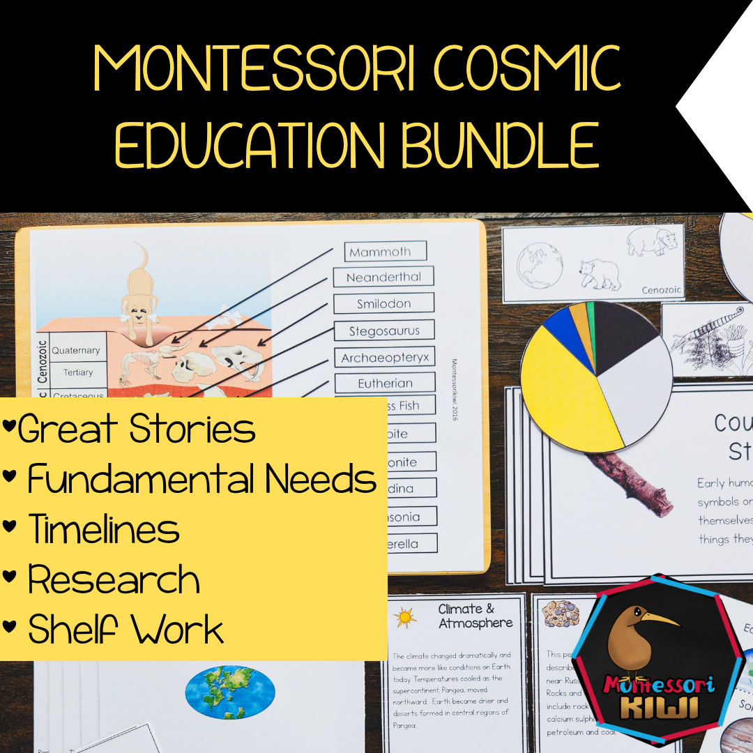 Montessori Cosmic Education Bundle | Great Lessons, Fundamental Needs & Shelf Work Ages 6–12